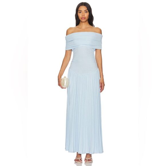 Lioness FIELD OF DREAMS MAXI Strapless Light Blue Dress size m NWT - Picture 1 of 6